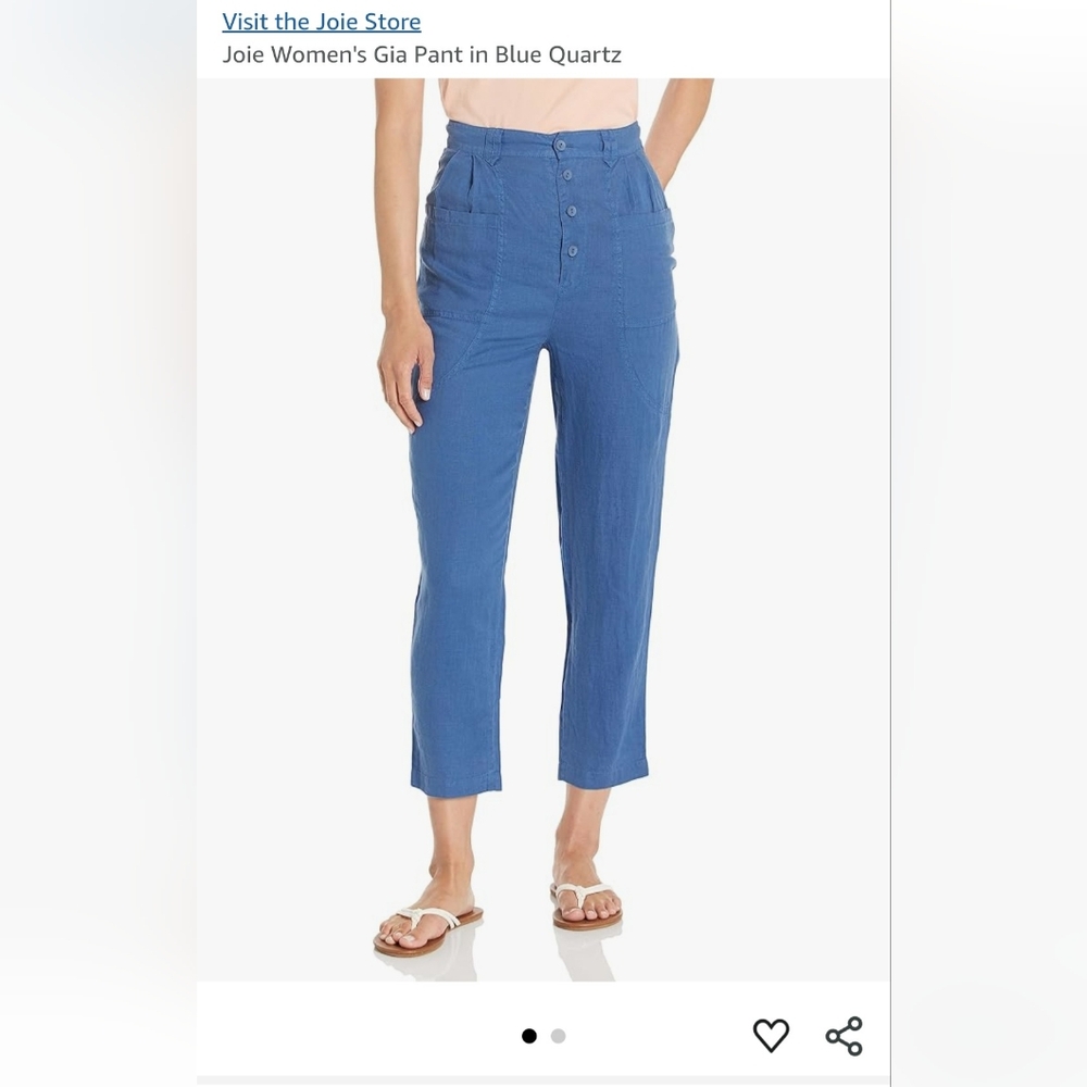 Joie Gia Pants Joie Women's Gia Pant in Blue Quartz size 0 100% Linen